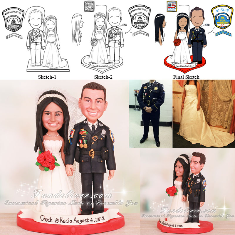 District of Columbia Metropolitan Police Wedding Cake Toppers